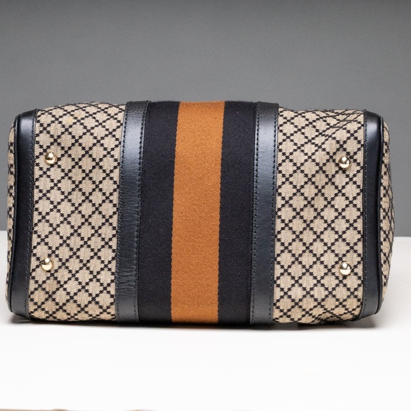 Gucci Diamante Canvas Vintage Web Joy Medium Boston Bag - Picture 4 of 15